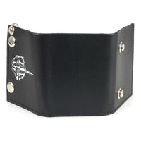 Men's 4” Leather “Skeleton Finger” Tri-Fold Wallet w/ Anti-Theft Stainless Steel Chain