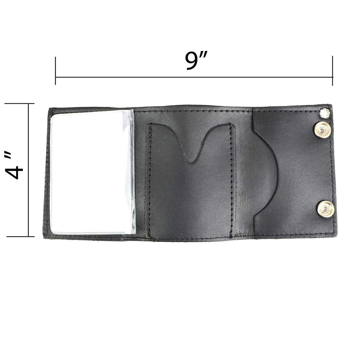 Men's 4” Leather “Flaming Eagle” Tri-Fold Wallet w/ Anti-Theft Stainless Steel Chain