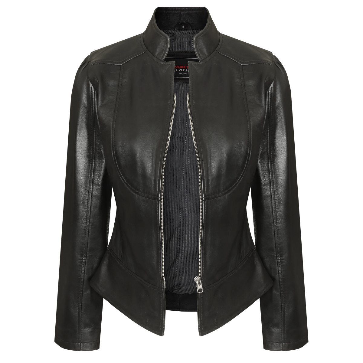 Ladies Premium Soft Lightweight Black Fitted Leather Jacket