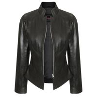 Ladies Premium Soft Lightweight Black Fitted Leather Jacket