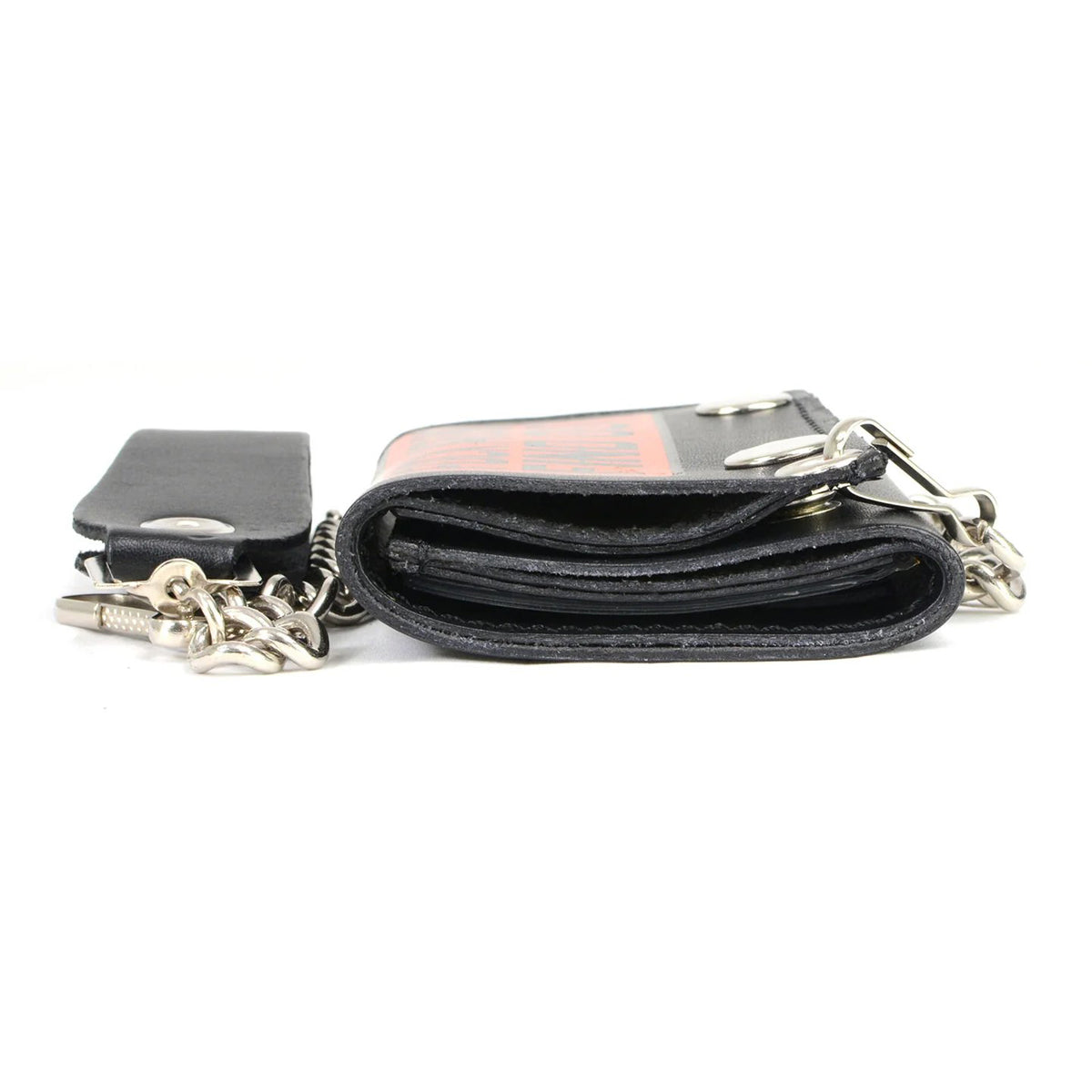 Men's 4” Leather “F.A.F.O.” Tri-Fold Biker Wallet w/ Anti-Theft Stainless Steel Chain