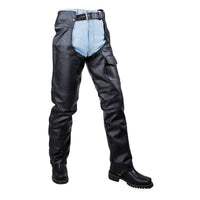 Plain Black Split Leather Chaps