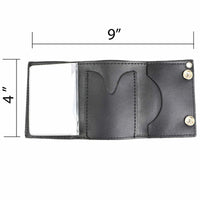 Men's 4” Leather “Skeleton Finger” Tri-Fold Wallet w/ Anti-Theft Stainless Steel Chain