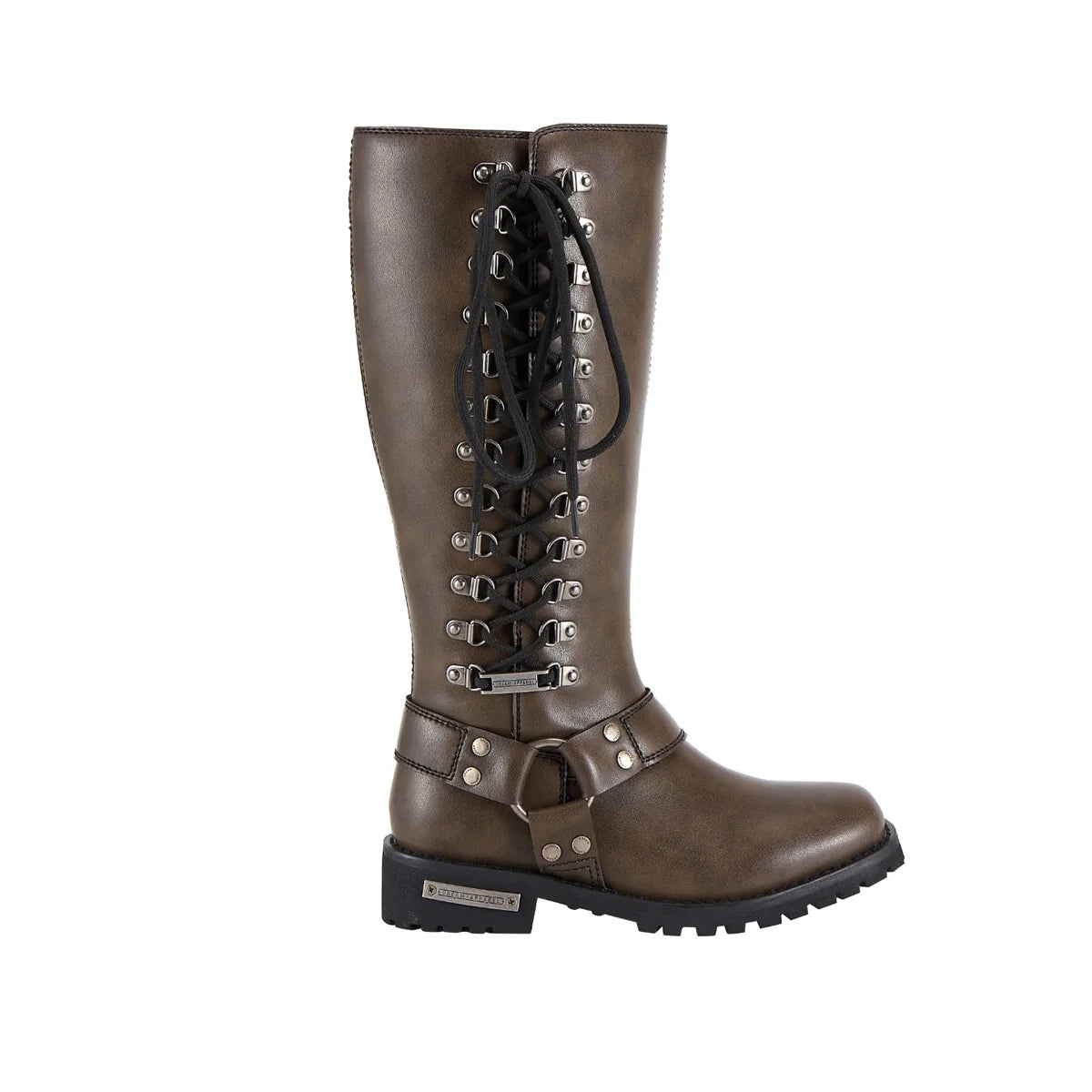 Women Long Biker Boots Brown