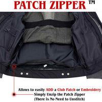 Men's 2 in 1 Classic Black Premium Leather Motorcycle Hoodie Jacket w/ Convertible Vest