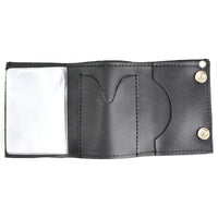 Men's 4” Leather “Triple Skull” Tri-Fold Wallet w/ Anti-Theft Stainless Steel Chain