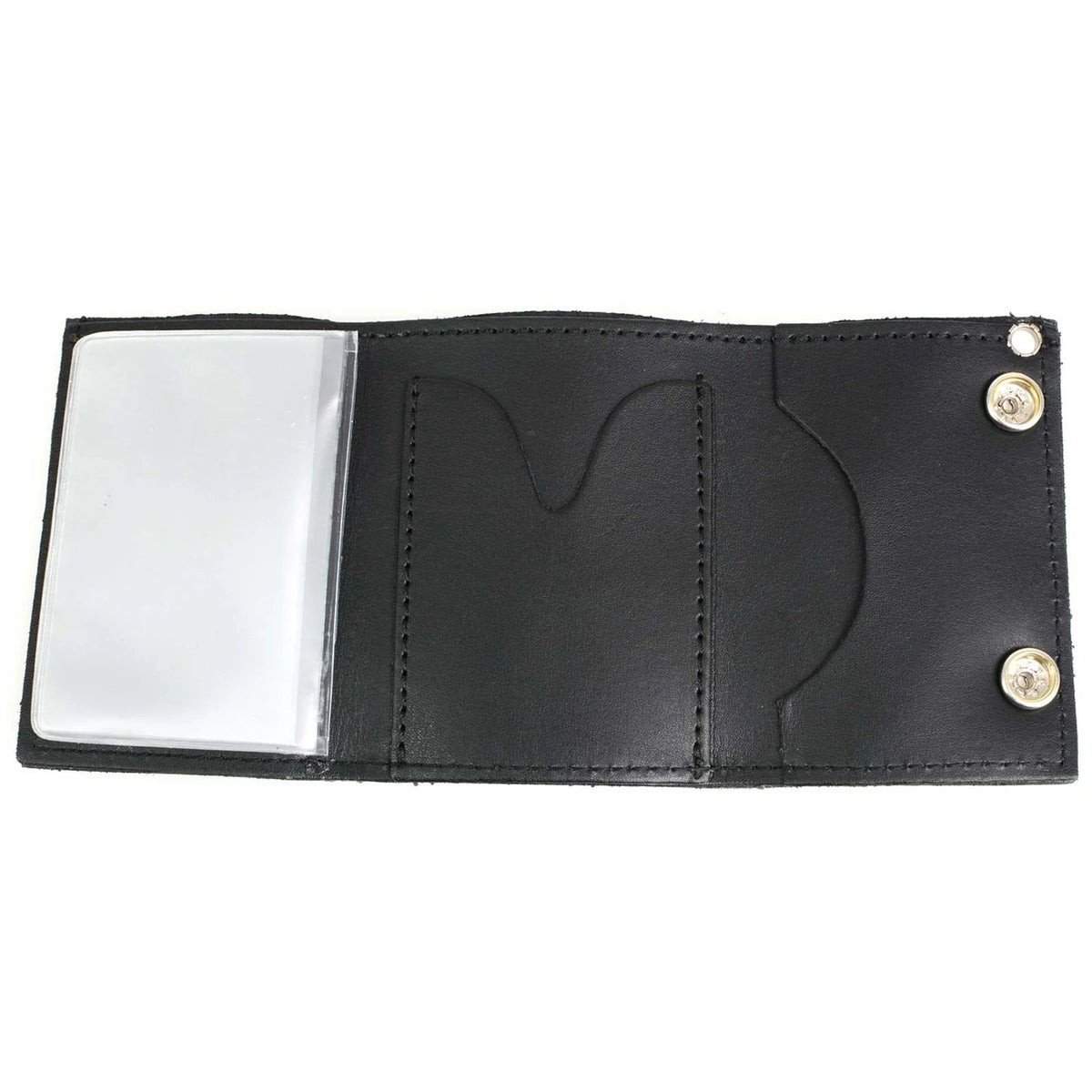 Men's 4” Leather “Skeleton Finger” Tri-Fold Wallet w/ Anti-Theft Stainless Steel Chain