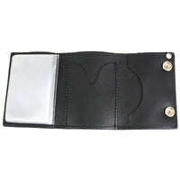 Men's 4” Leather “Skeleton Finger” Tri-Fold Wallet w/ Anti-Theft Stainless Steel Chain
