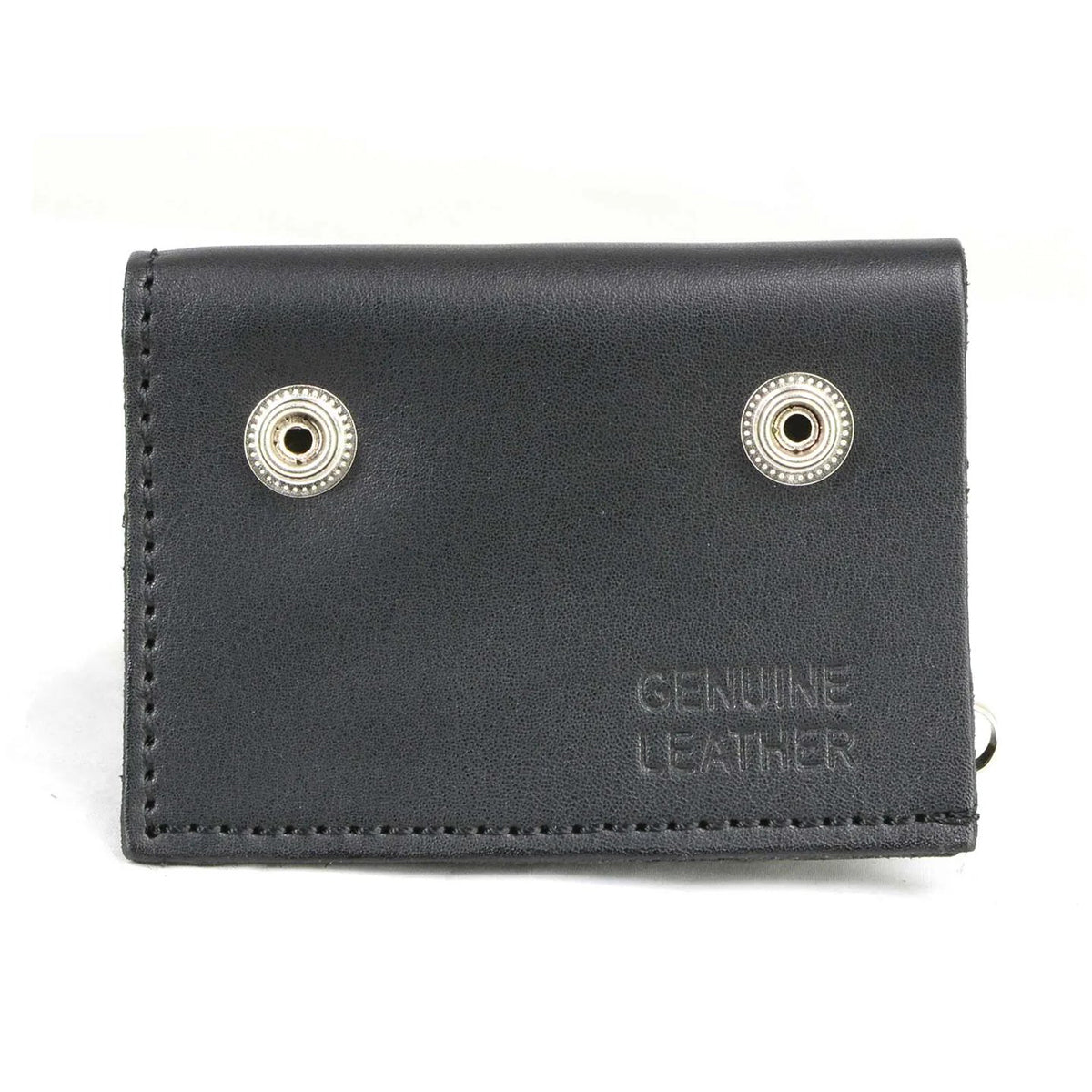 Men's 4” Leather “F.A.F.O.” Tri-Fold Biker Wallet w/ Anti-Theft Stainless Steel Chain