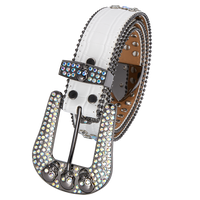 Premium Strap Men Women Western Fashion Bling Bling Rhinestones Crystal Diamond Belt