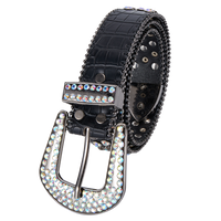 Premium Strap Men Women Western Fashion Bling Bling Rhinestones Crystal Diamond Belt