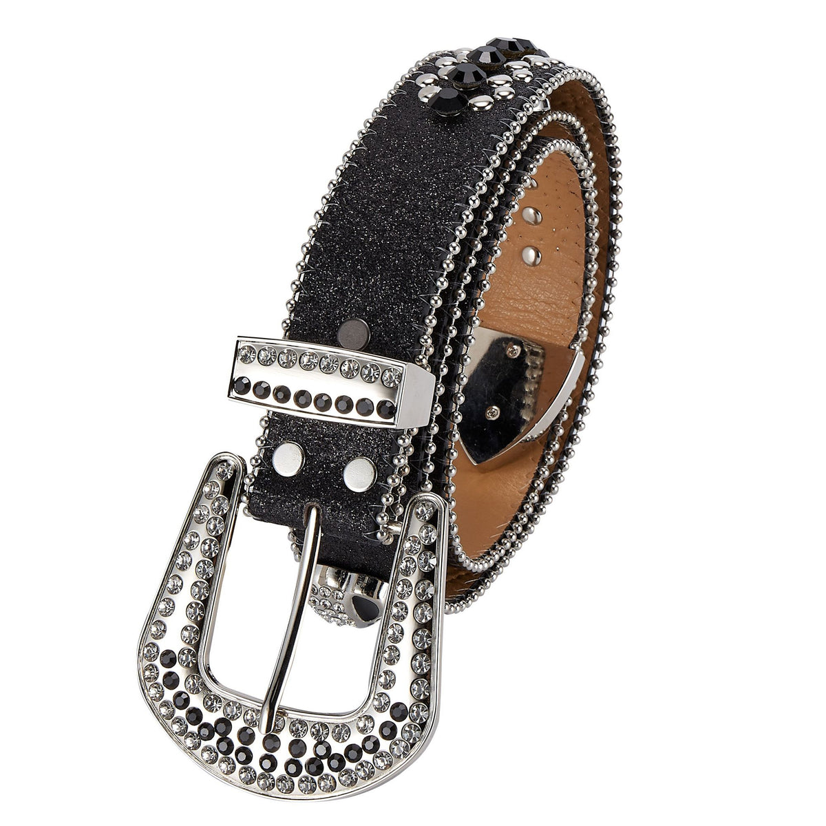 Premium Strap Men Women Western Fashion Bling Bling Rhinestones Crystal Studded Belt