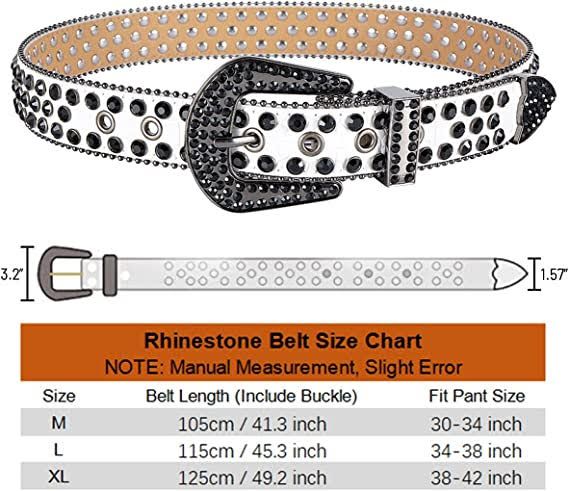 DBFBDTU Leather Rhinestones Belt Bling Diamond Strap Female Male For Jeans  Belts at  Women’s Clothing store