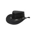Dream Apparel Men's Black Premium Leather Western Cowboy Hat