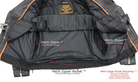 Ladies Classic Black Leather Police Style Jacket with Side Laces
