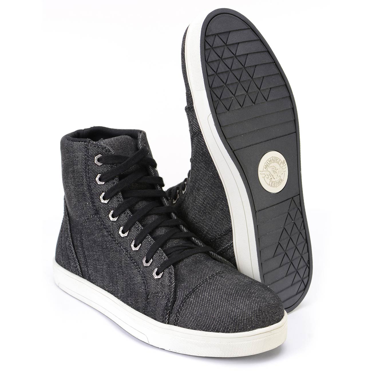 Men's Canvas Reinforced Motorcycle Casual Street Riding Shoes Black