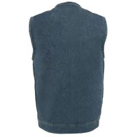 Men's Blue Denim ‘Quick Draw’ Dual Closure Club Style Vest