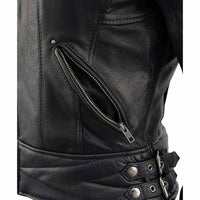 Ladies Black and Purple 'Crinkled Arm' Lightweight Racer Jacket
