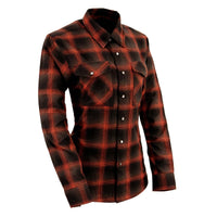Women's Casual Red and Black Long Sleeve Cotton Casual Flannel Shirt