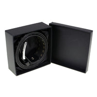 Men's Studded Black Genuine Leather Belt for Biker with Buckle - 1.5 inches Wide