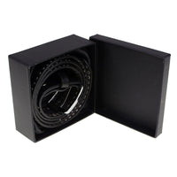 Men's Studded Black Genuine Leather Belt for Biker with Buckle - 1.5 inches Wide