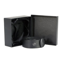 Men's F* Around - Find Out Black Genuine Leather Belt with Interchangeable Buckle - 1.5 inches Wide