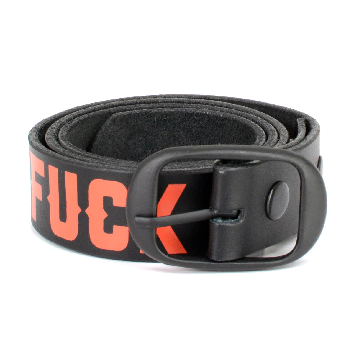 Men's F* Around - Find Out Black Genuine Leather Belt with Interchangeable Buckle - 1.5 inches Wide