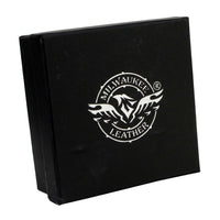 Men's Engine Block & Wings - Black Genuine Leather Belt W/ Interchangeable Buckle - 1.5 inches Wide