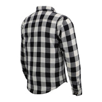 Men's Plaid Flannel Biker Shirt with CE Approved Armor - Reinforced w/ Aramid Fiber