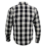 Men's Plaid Flannel Biker Shirt with CE Approved Armor - Reinforced w/ Aramid Fiber