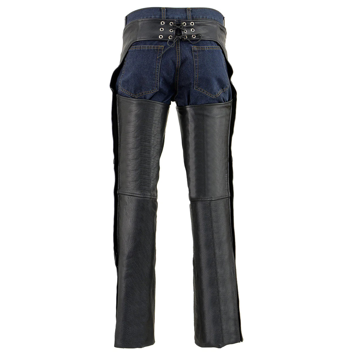 Men's Black Classic Fully Lined Leather Chaps