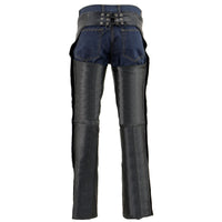 Men's Black Classic Fully Lined Leather Chaps