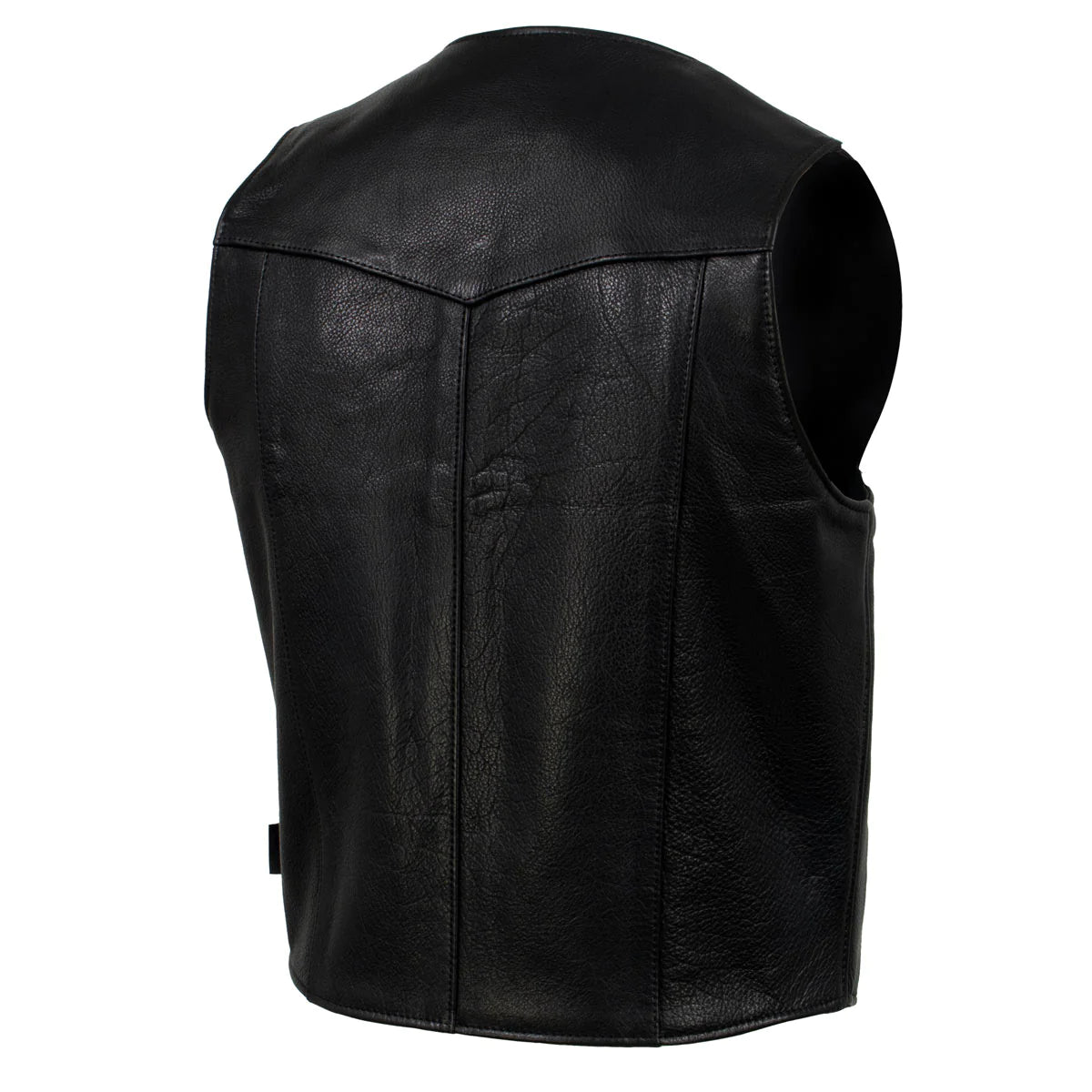 Men's Black 'Classic Western' Premium Motorcycle Leather Vest
