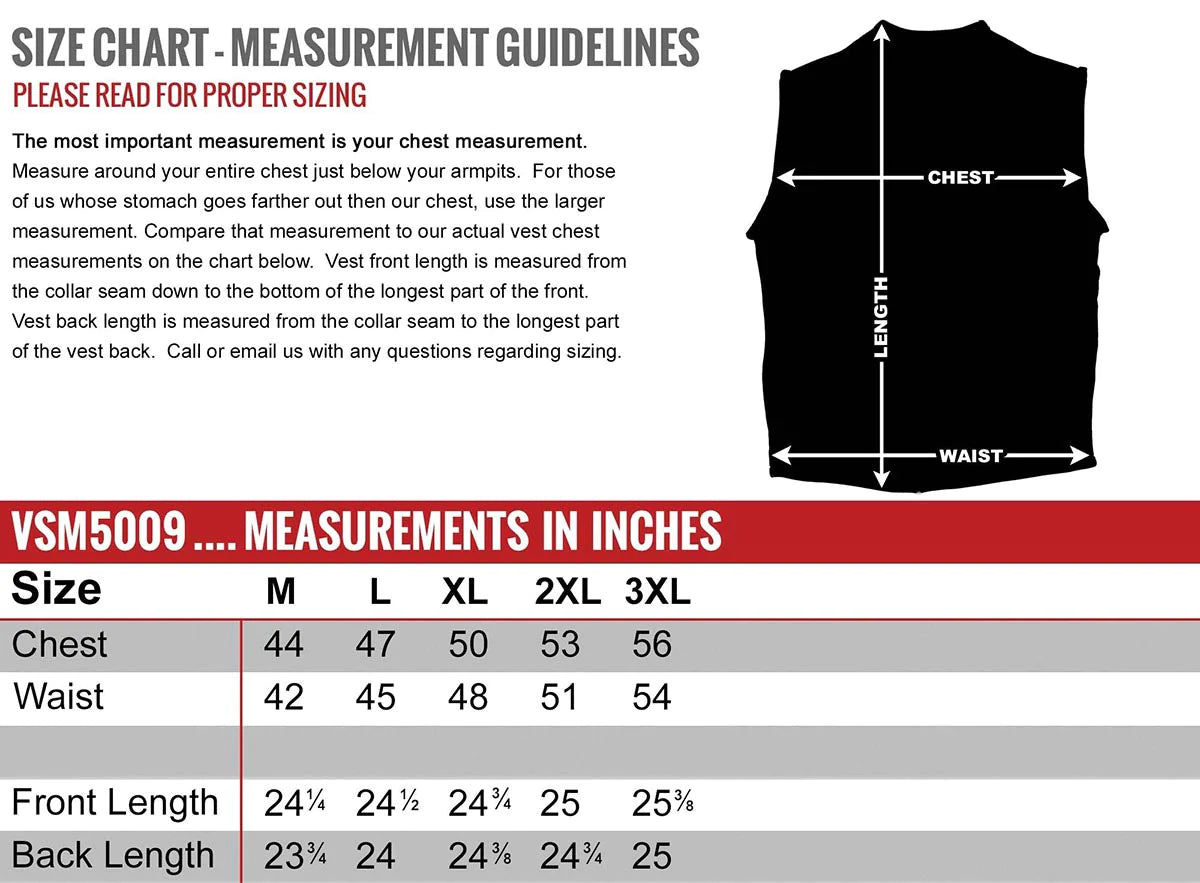 Men's Black 'Slinger' V-Neck Motorcycle Premium Leather Zippered Vest
