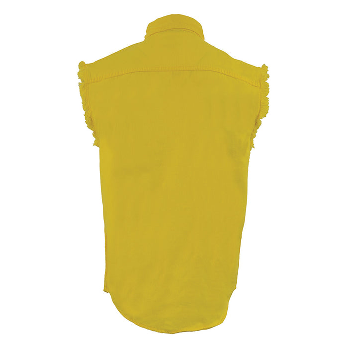 Men’s YELLOW Lightweight Sleeveless Denim Shirt