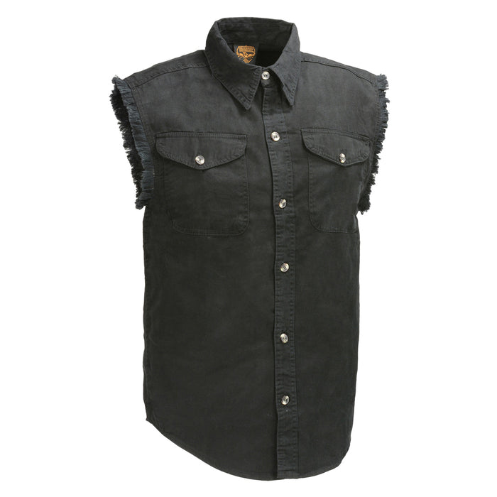 Men’s Black Lightweight Sleeveless Denim Shirt