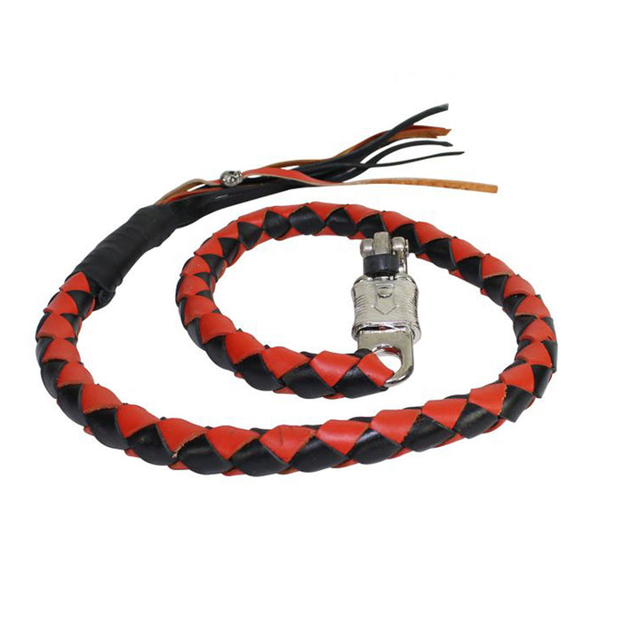 2" Scarlet & Black Get Back Whip for Motorcycles