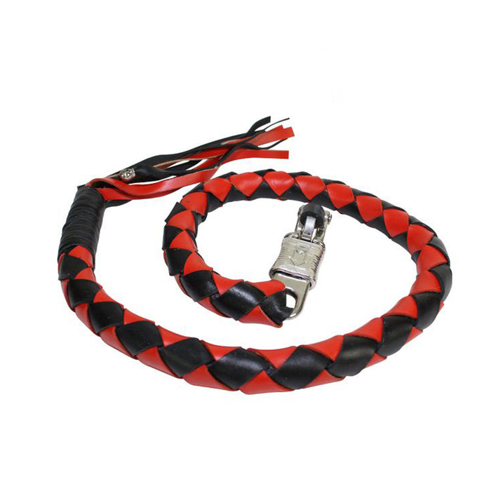 3" Black & Scarlet Get Back Whip for Motorcycles