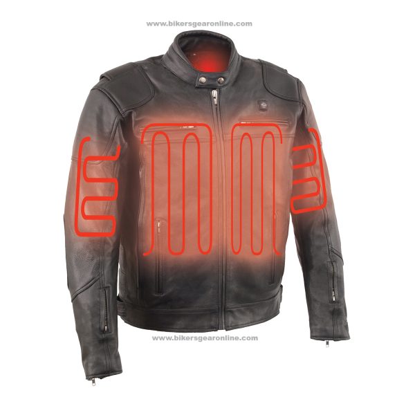 Milwaukee Leather Men’s Vented Scooter Jacket with Heated Technology