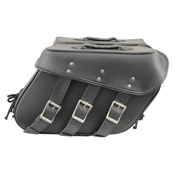 Black PVC Zip Off Medium Motorcycle Saddlebag