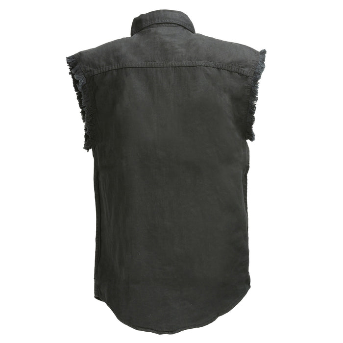 Men’s Black Lightweight Sleeveless Denim Shirt