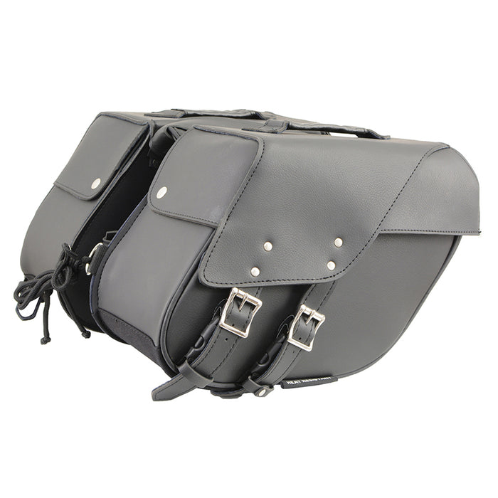 Black Medium Zip-Off PVC Slanted Throw Over Saddlebags