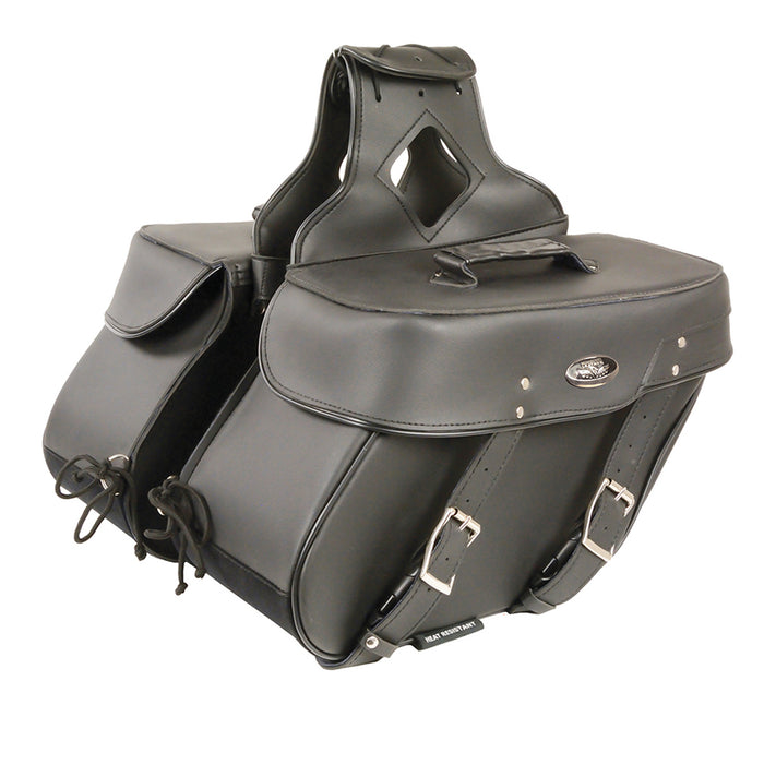 Large Zip-Off PVC Throw Over Slanted Saddle Bag