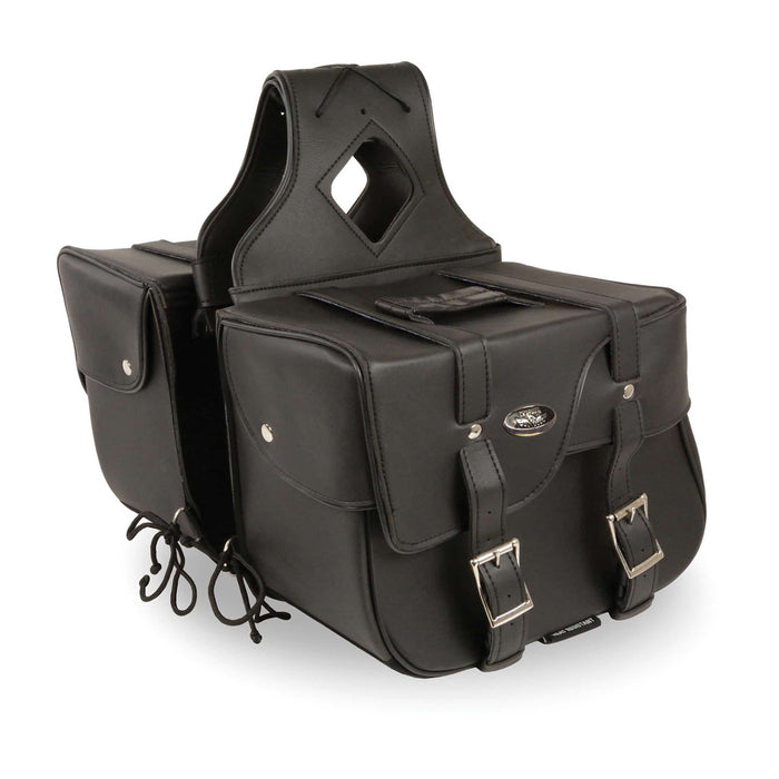 Zip-Off PVC Extended Flap Throw Over Saddle Bag (15X11X7X21)