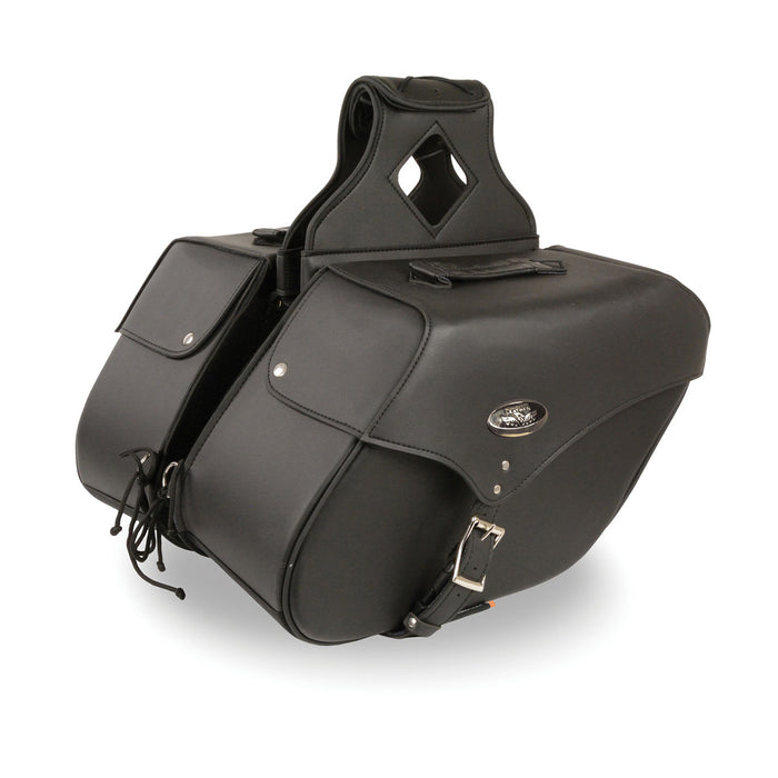 Large Zip-Off Single Strap PVC Throw Over Saddle Bag (16X11X6X22)