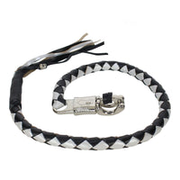 36" Black And Silver Get Back Whip