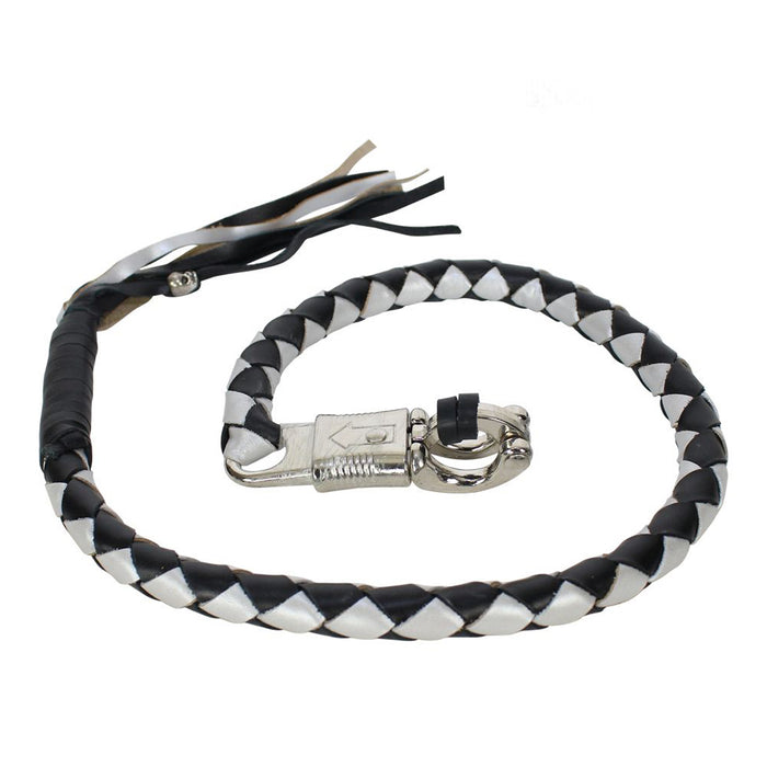 36" Black And Silver Get Back Whip