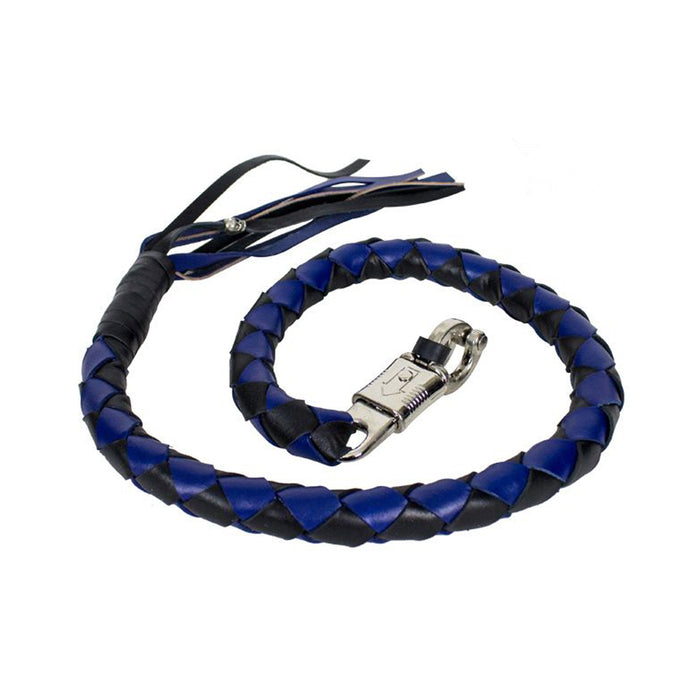 42" X 3" Hand-braided Get Back Whip - Black/Blue