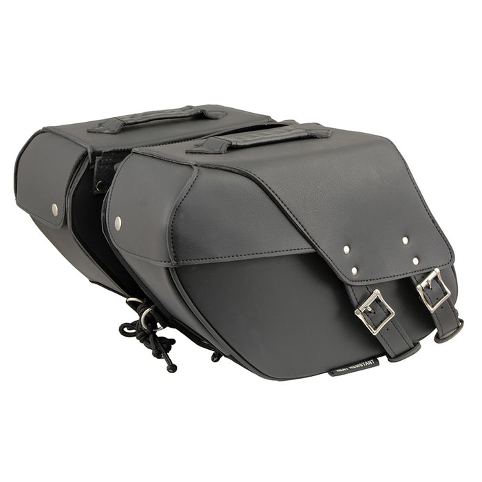 Black Medium Zip-Off PVC Slanted Throw Over Saddlebags