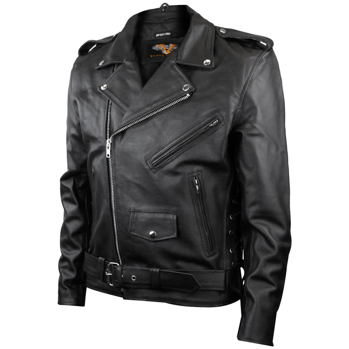 SILVER EAGLE EMBOSSED CLASSIC BIKER JACKET